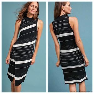 Anthropologie Black & White Bodycon Sweater Dress